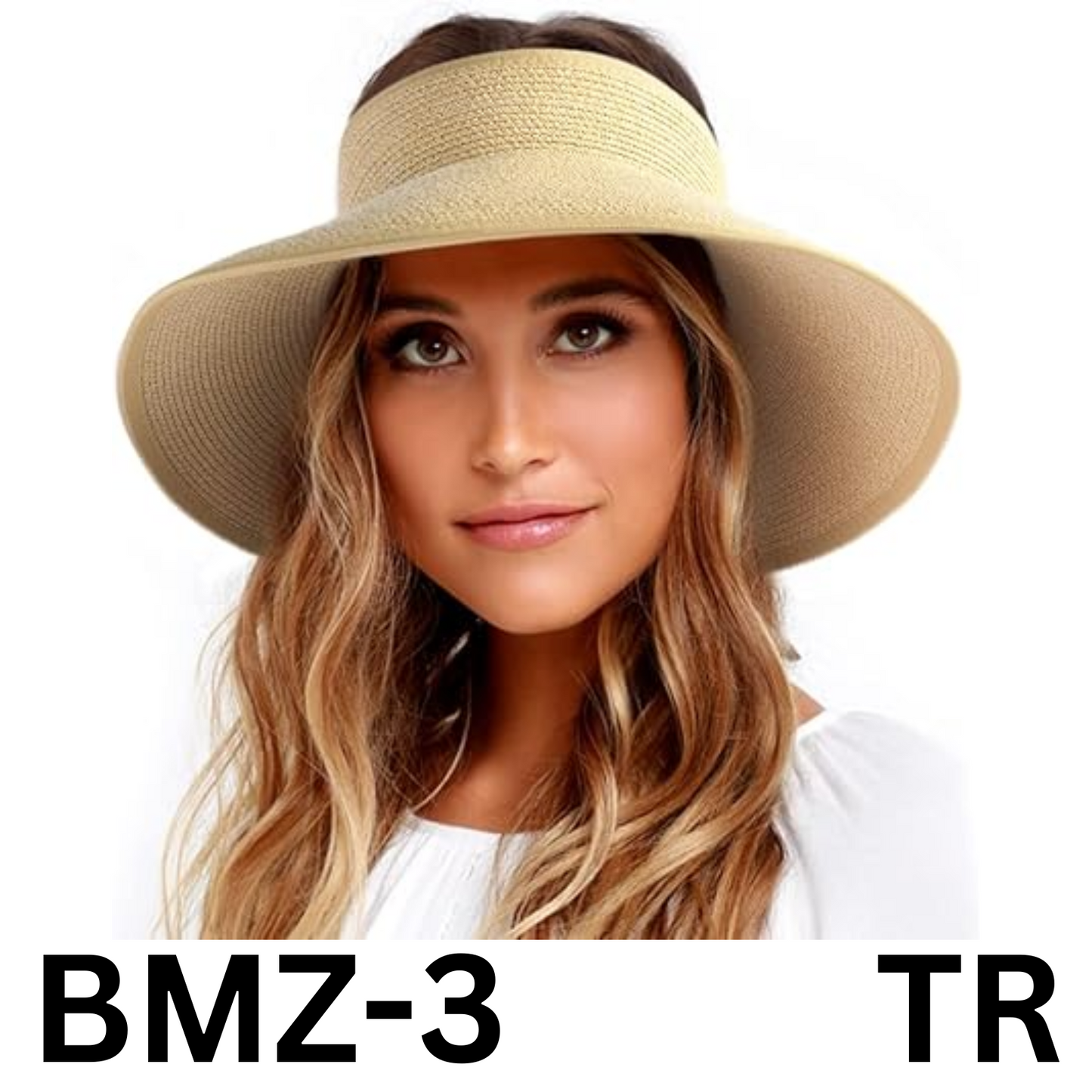 FURTALK Sun Visor Hats for Women Wide Brim Straw Roll-Up Ponytail Summer Beach