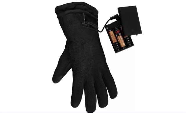 ActionHeat, AA Battery Heated Fleece Glove, black -one size