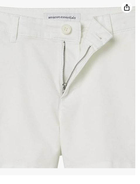 Amazon Essentials Women's Mid-Rise Slim-Fit 3.5 Inch Inseam Khaki Short White 12