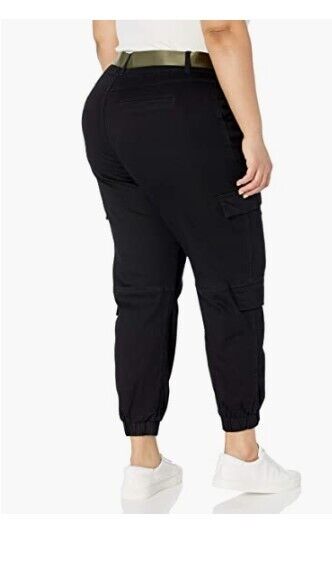YDX Women's Twill Stretchy Jogger Pants Black Size 11/12