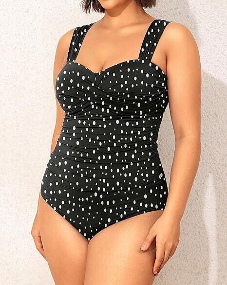 Yonique Plus Size One Piece Swimsuit for Women Tummy Control Bathing Suit, 16W