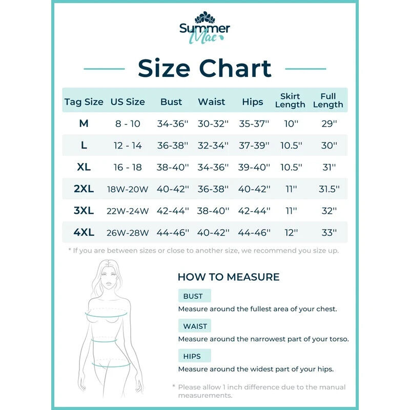Summer Mae Women Plus Size Floral Swimdress Tummy Control One Piece Swimsuit 3XL