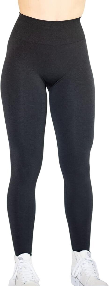 Workout Legging Women's Seamless Scrunch 7/8 Tummy Control Running Yoga Pants, S