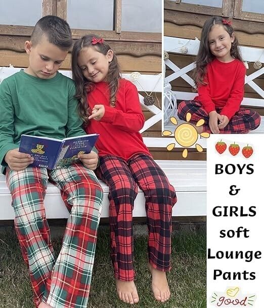 Ekouaer Boys Pajama Long Sleep Pants Soft Elastic Waist Pajama Bottom, 4-5 Years