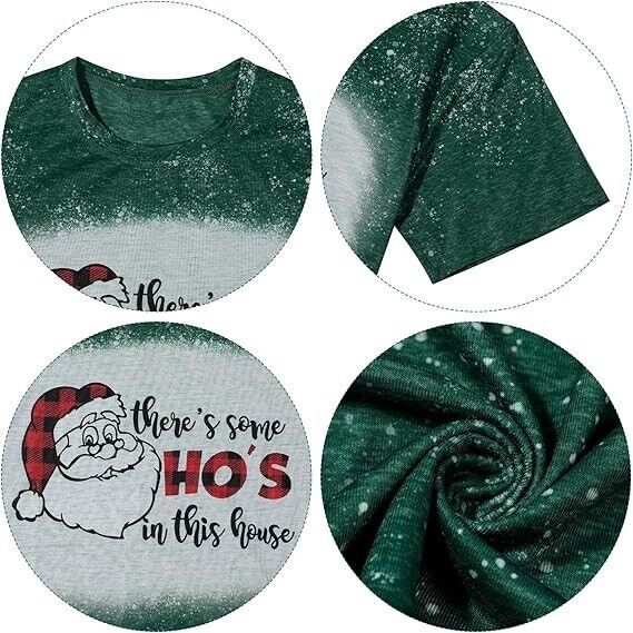 Christmas Shirts for Women There's Some Santa in This House Funny T-Shirts, XXL