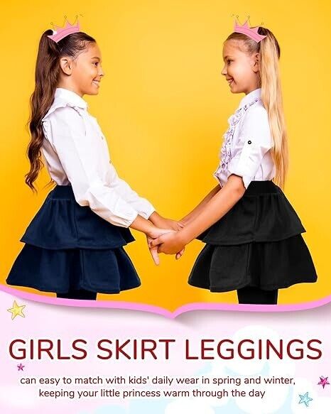 Taiyin 5 Pack Girls Skirt Cotton Ruffle Tutu Pant Footless Warm Legging 9-10 Yrs