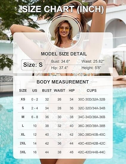 BMJL Women's High Waisted Bikini Sets Pink Floral Two Piece V-Neck Swimsuit, L