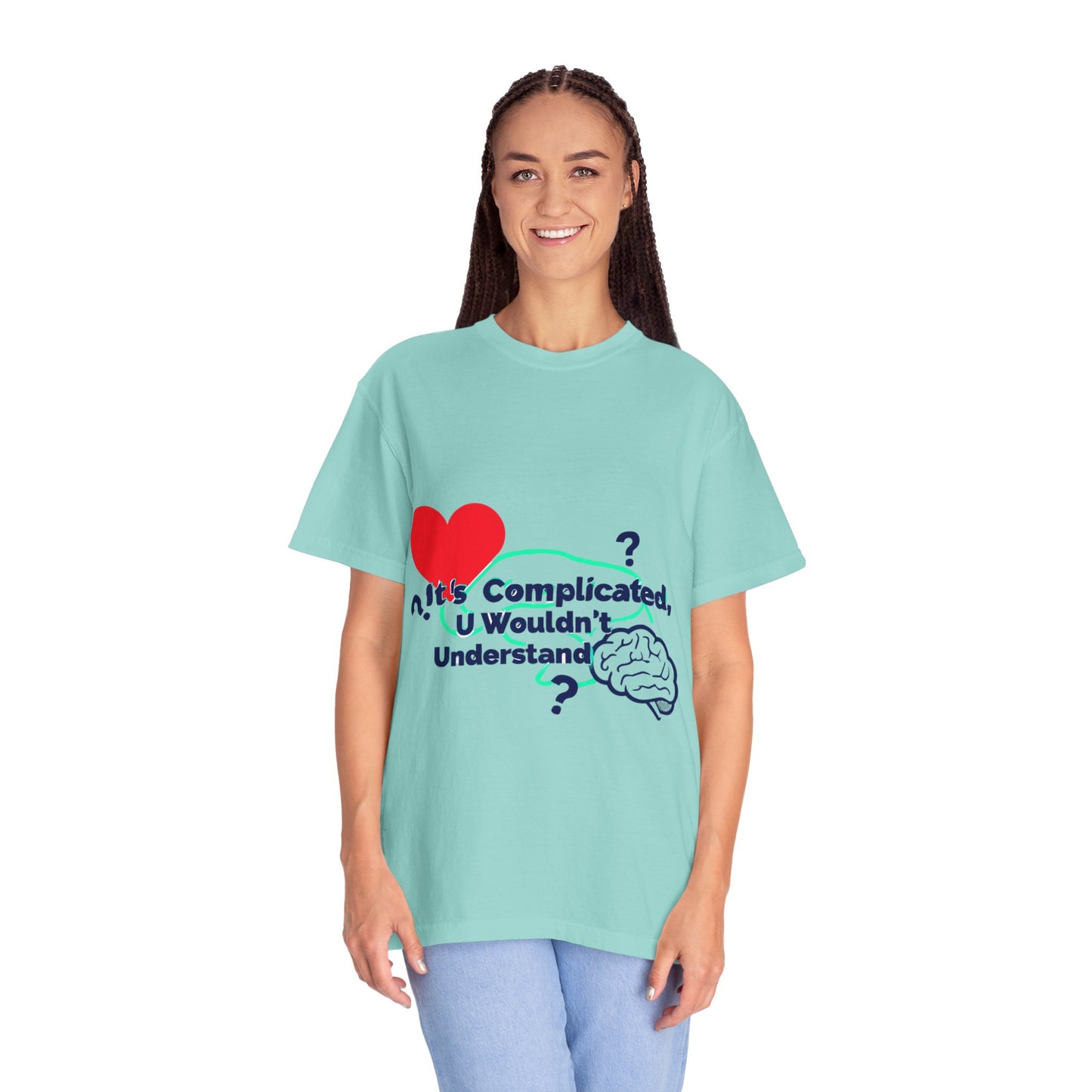 Emotion vs Logic T‑Shirt — “It’s Complicated, U Wouldn’t Understand” Heart & Brain Graphic Tee