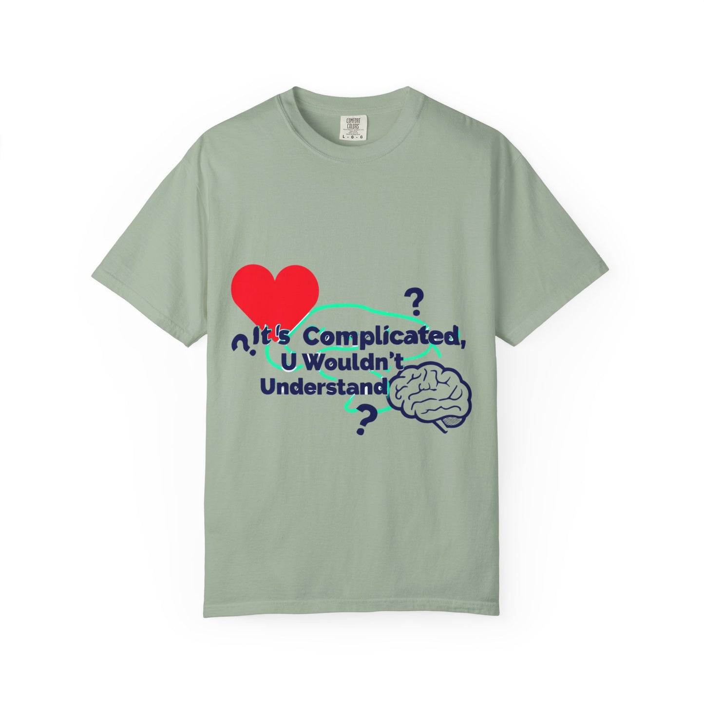 Emotion vs Logic T‑Shirt — “It’s Complicated, U Wouldn’t Understand” Heart & Brain Graphic Tee