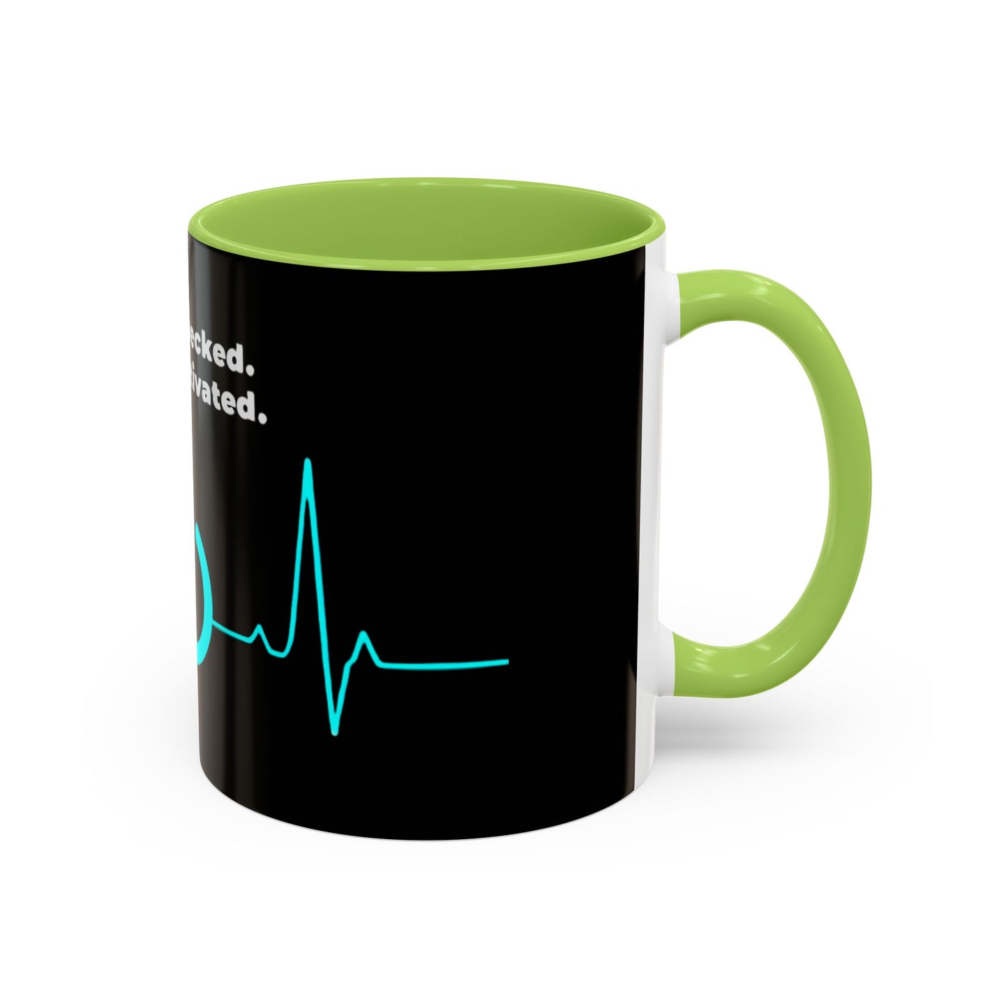 Vitals Checked. Mode Activated. Coffee Mug — Medical ECG Power Button Accent Mug (11/15oz)