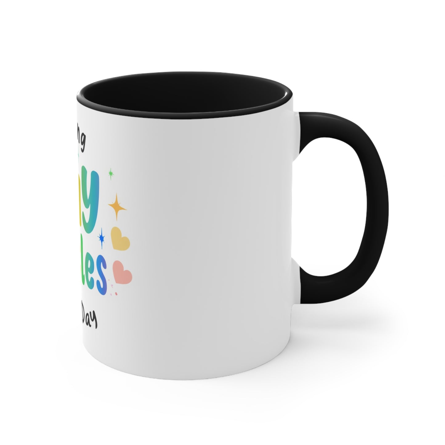 Creating Tiny Miracles Every Day Accent Mug — Inspirational Coffee Cup for Caregivers & Teachers