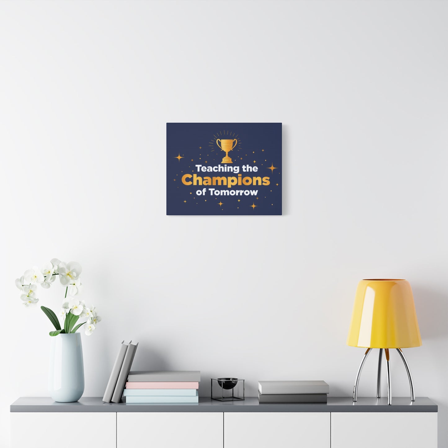 Teaching the Champions of Tomorrow Canvas — Teacher Appreciation Trophy Wall Art