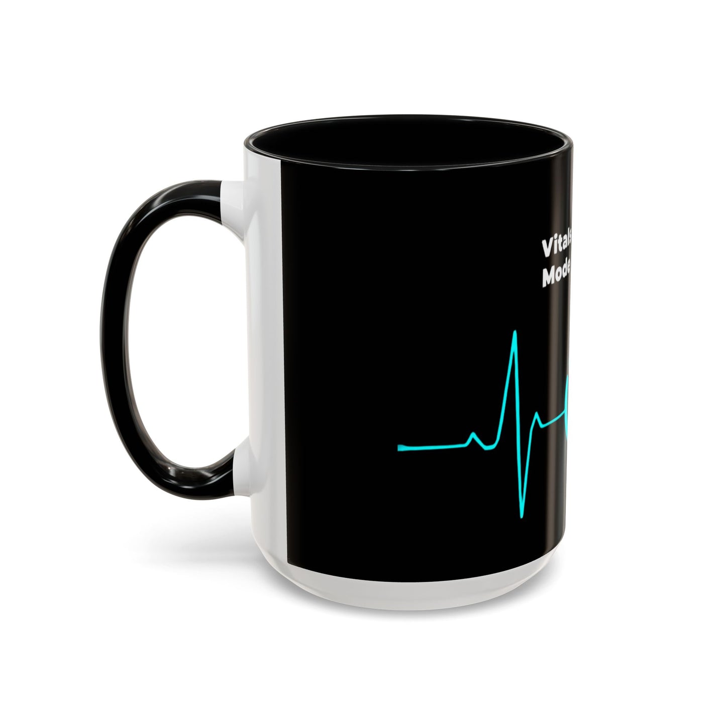 Vitals Checked. Mode Activated. Coffee Mug — Medical ECG Power Button Accent Mug (11/15oz)