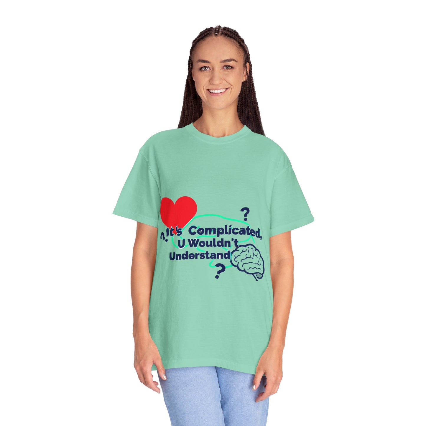 Emotion vs Logic T‑Shirt — “It’s Complicated, U Wouldn’t Understand” Heart & Brain Graphic Tee