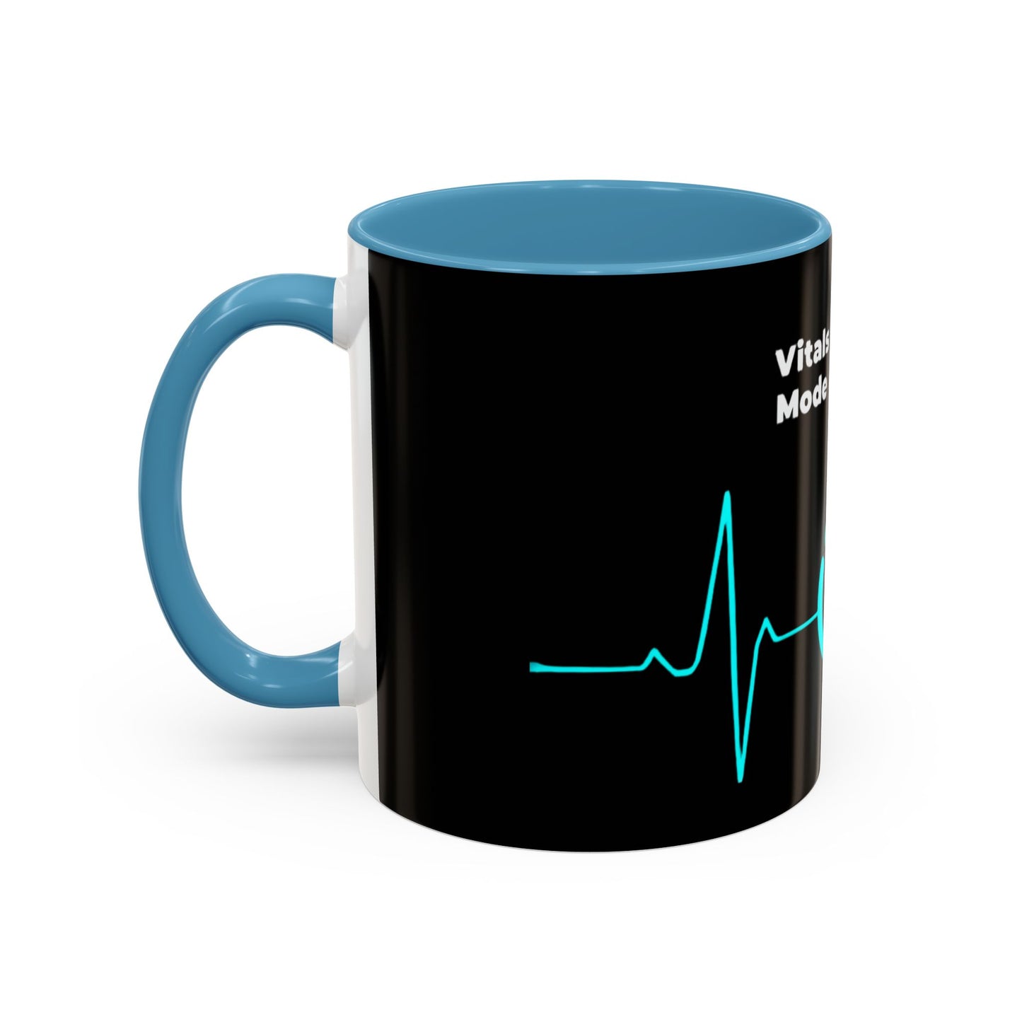 Vitals Checked. Mode Activated. Coffee Mug — Medical ECG Power Button Accent Mug (11/15oz)