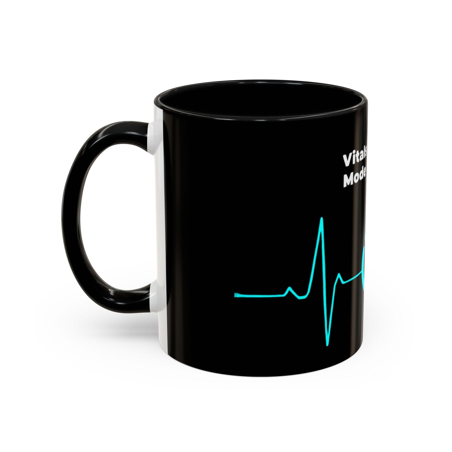 Vitals Checked. Mode Activated. Coffee Mug — Medical ECG Power Button Accent Mug (11/15oz)