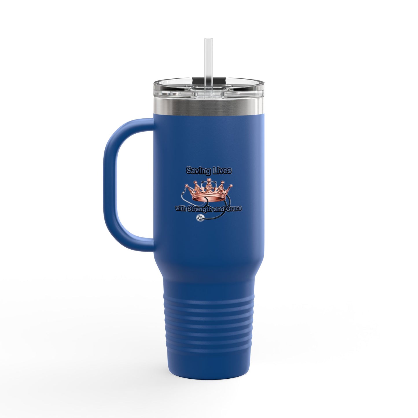 Travel Mug — “Saving Lives One Caffeine Boost at a Time” 40oz Insulated Tumbler