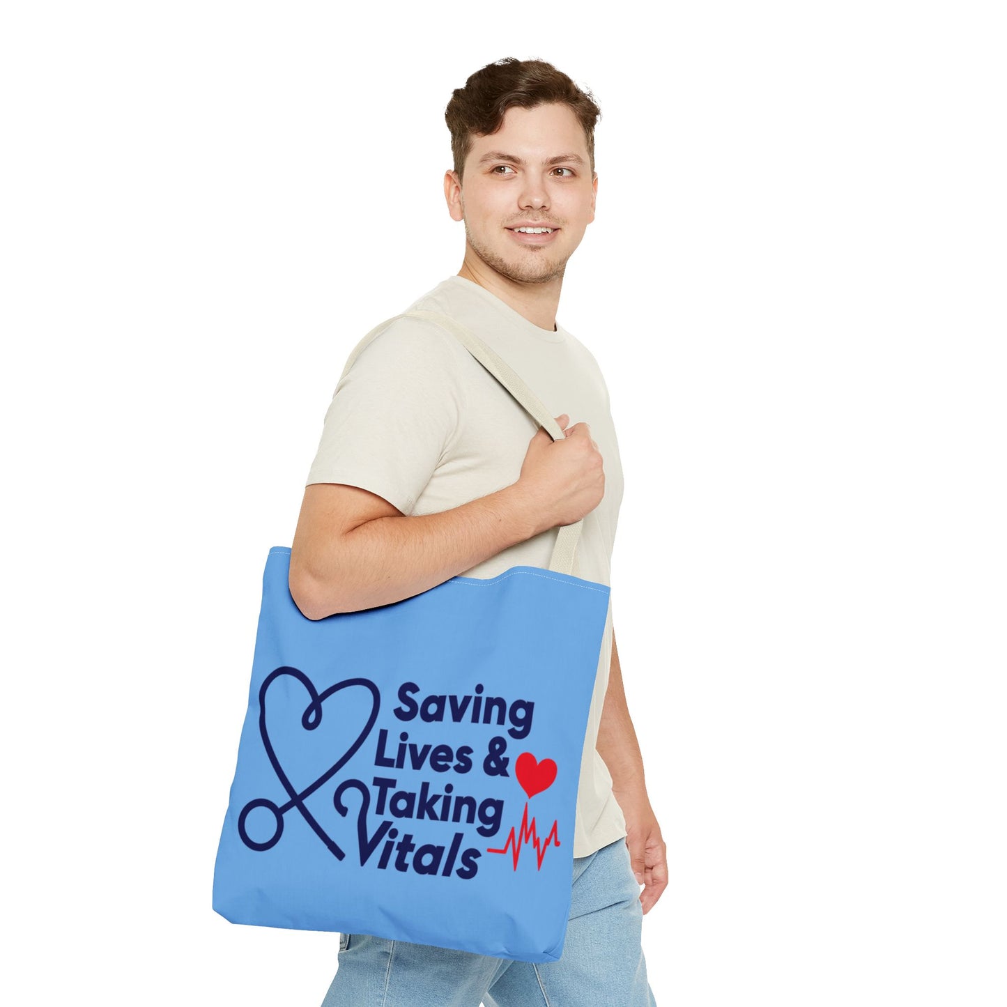 Tote — "Saving Lives & Taking Vitals" Medical Nurse Stethoscope Tote Bag