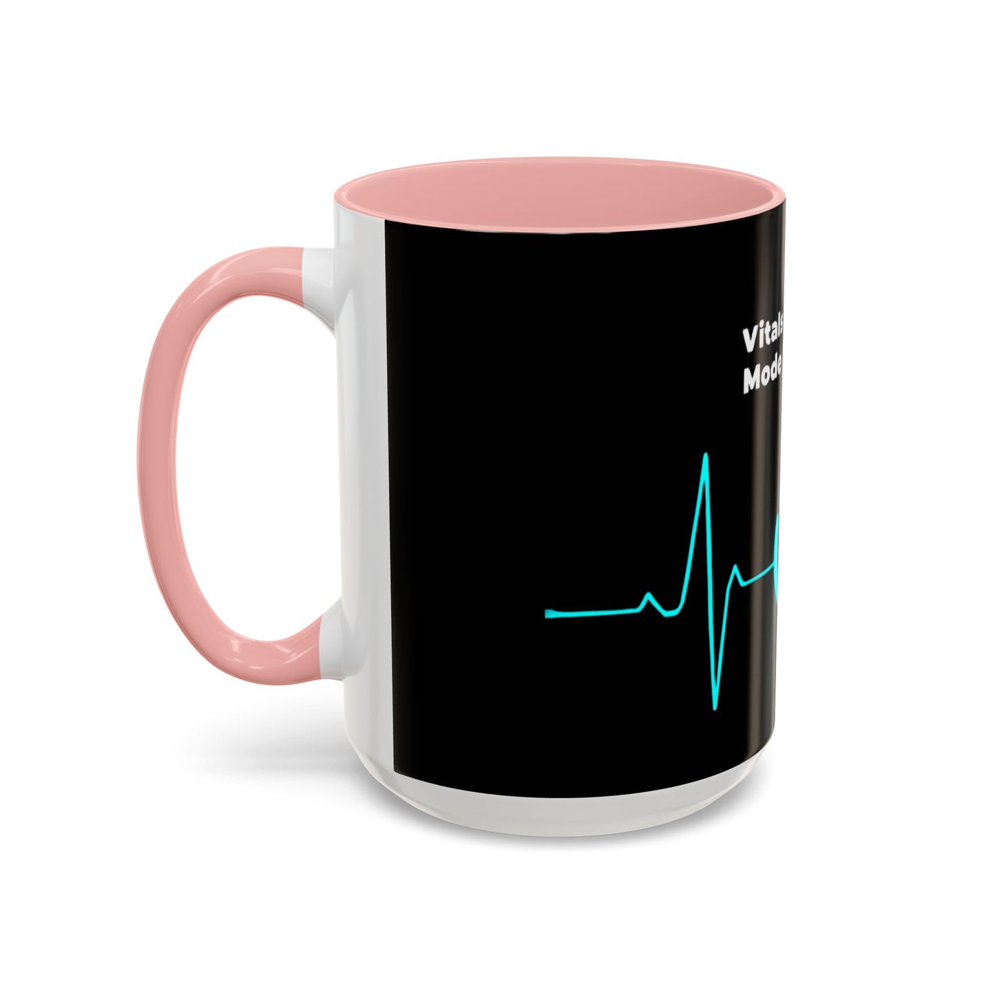 Vitals Checked. Mode Activated. Coffee Mug — Medical ECG Power Button Accent Mug (11/15oz)