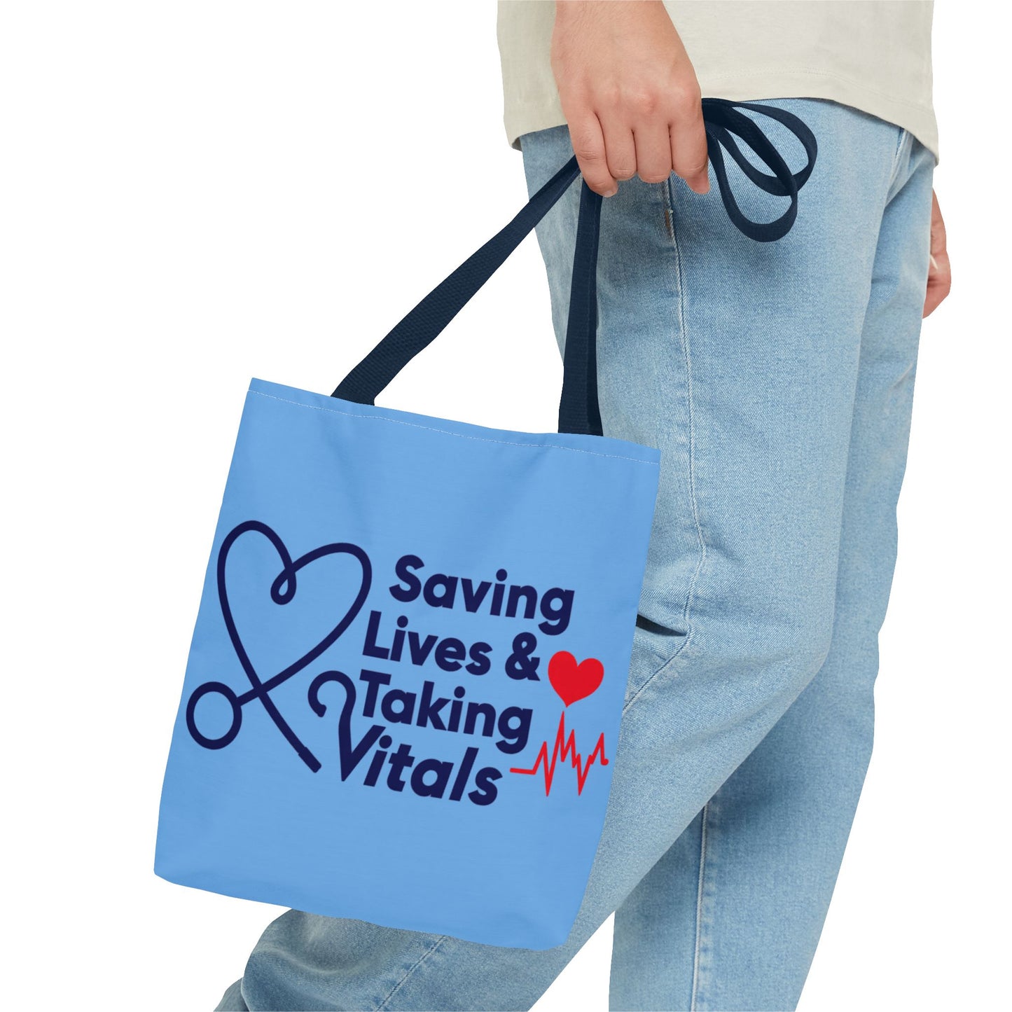 Tote — "Saving Lives & Taking Vitals" Medical Nurse Stethoscope Tote Bag