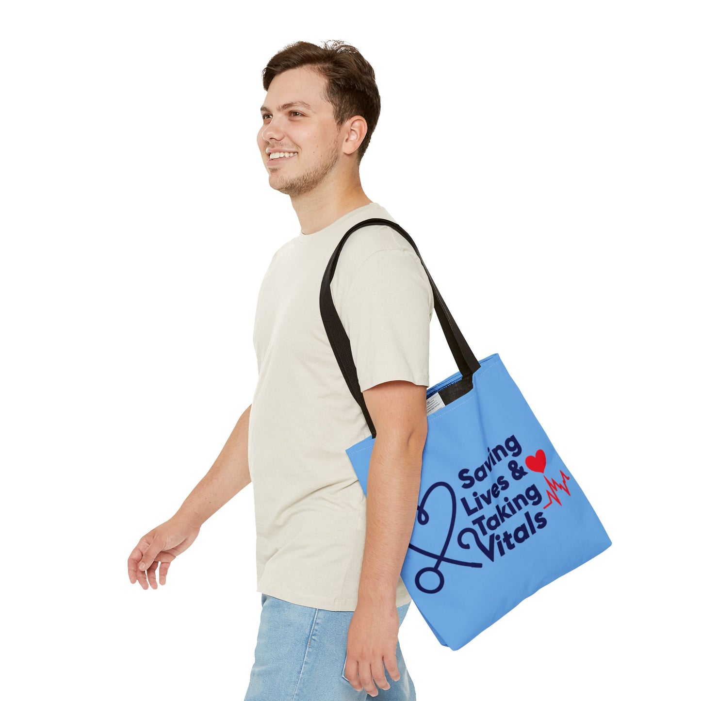 Tote — "Saving Lives & Taking Vitals" Medical Nurse Stethoscope Tote Bag