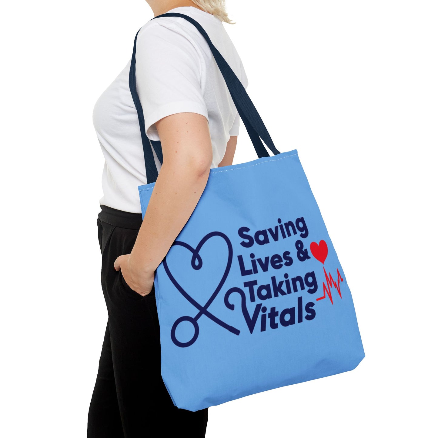 Tote — "Saving Lives & Taking Vitals" Medical Nurse Stethoscope Tote Bag