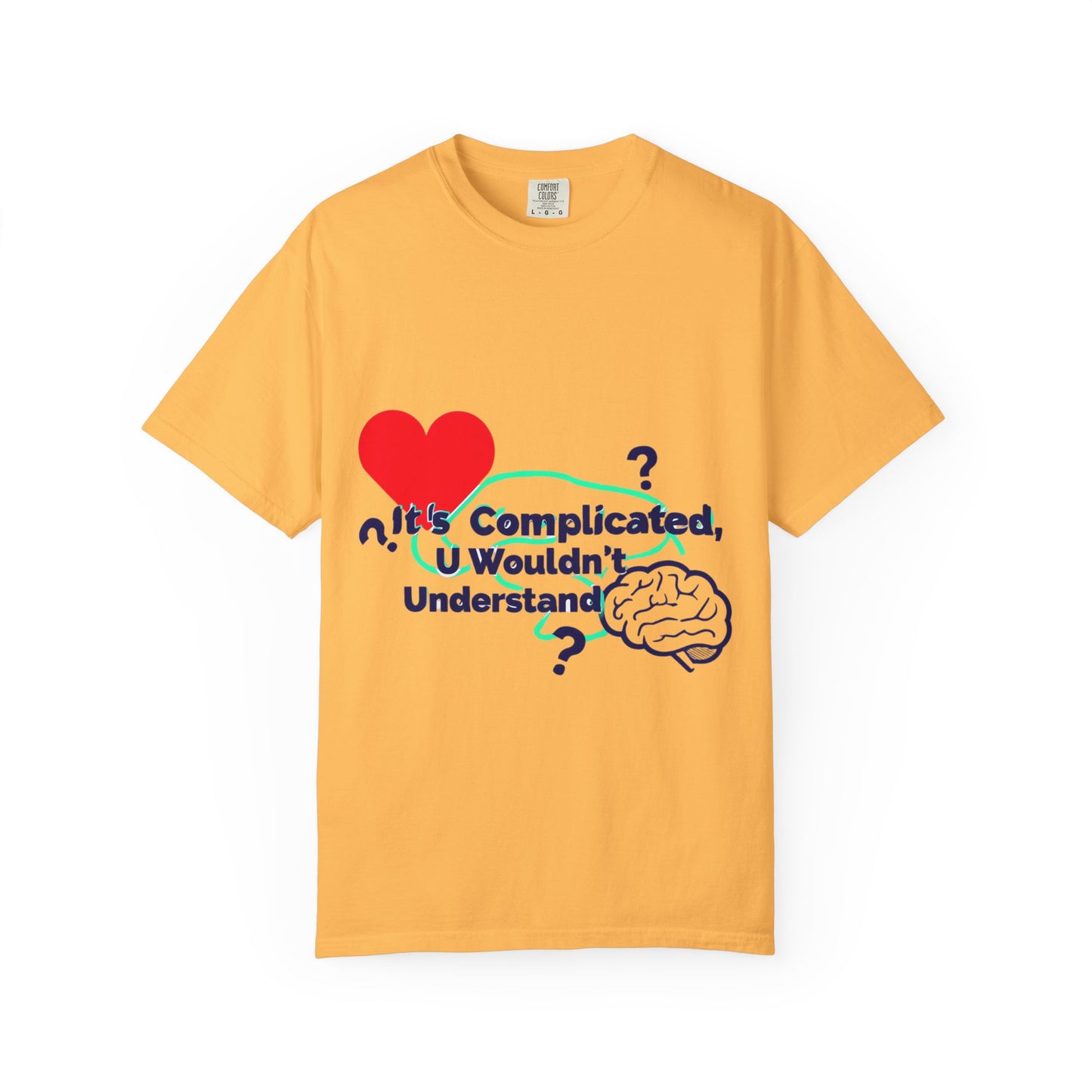 Emotion vs Logic T‑Shirt — “It’s Complicated, U Wouldn’t Understand” Heart & Brain Graphic Tee