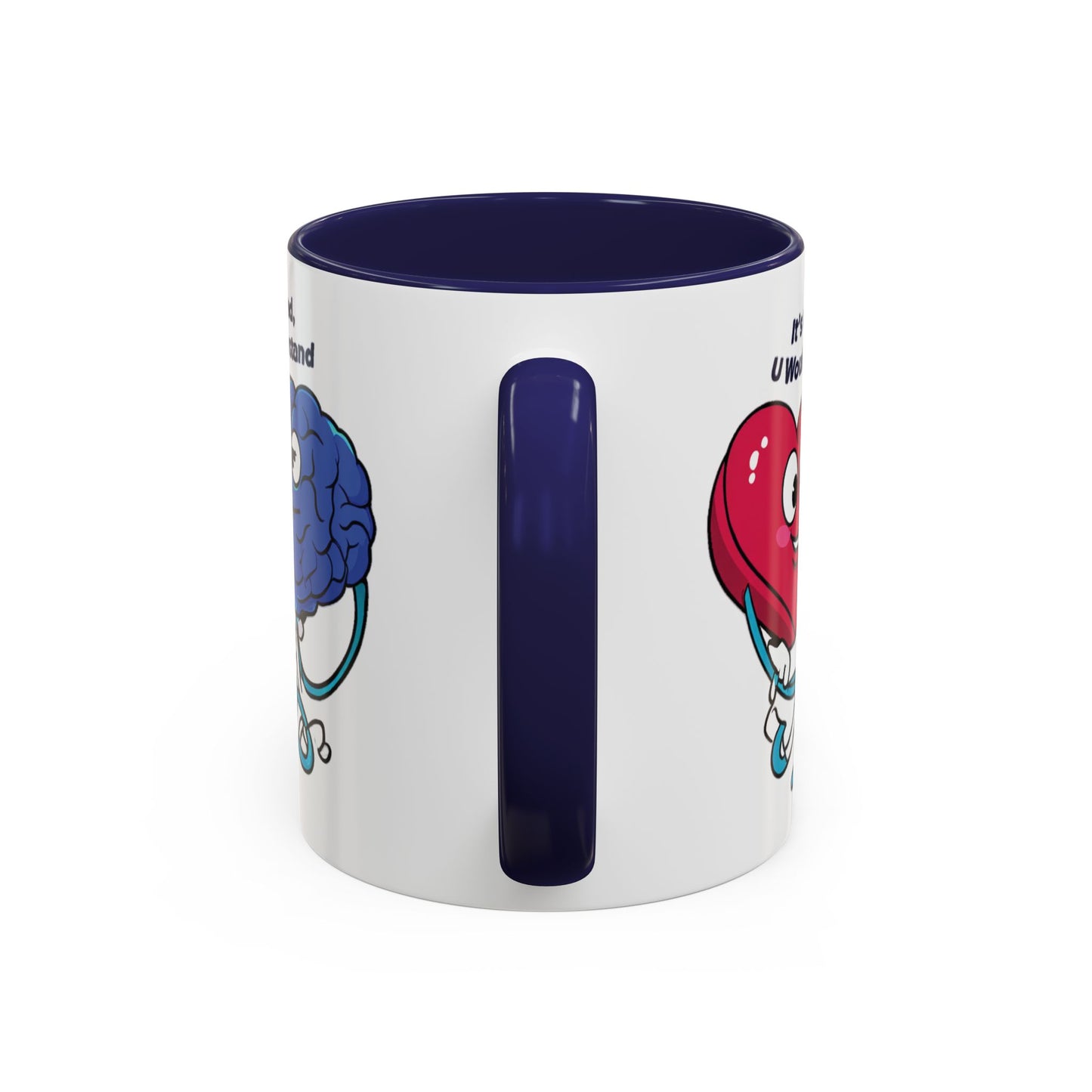 'It's Complicated, U Wouldn't Understand' Heart & Brain Accent Coffee Mug