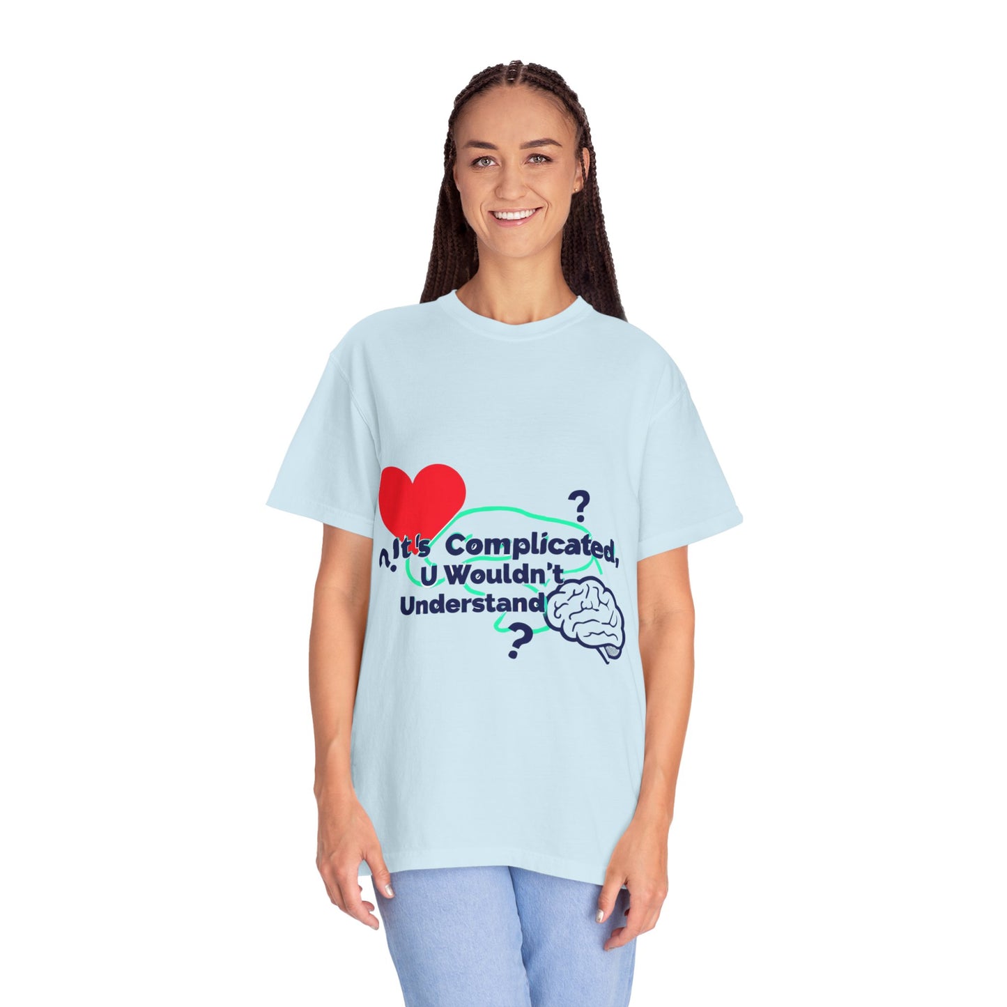 Emotion vs Logic T‑Shirt — “It’s Complicated, U Wouldn’t Understand” Heart & Brain Graphic Tee