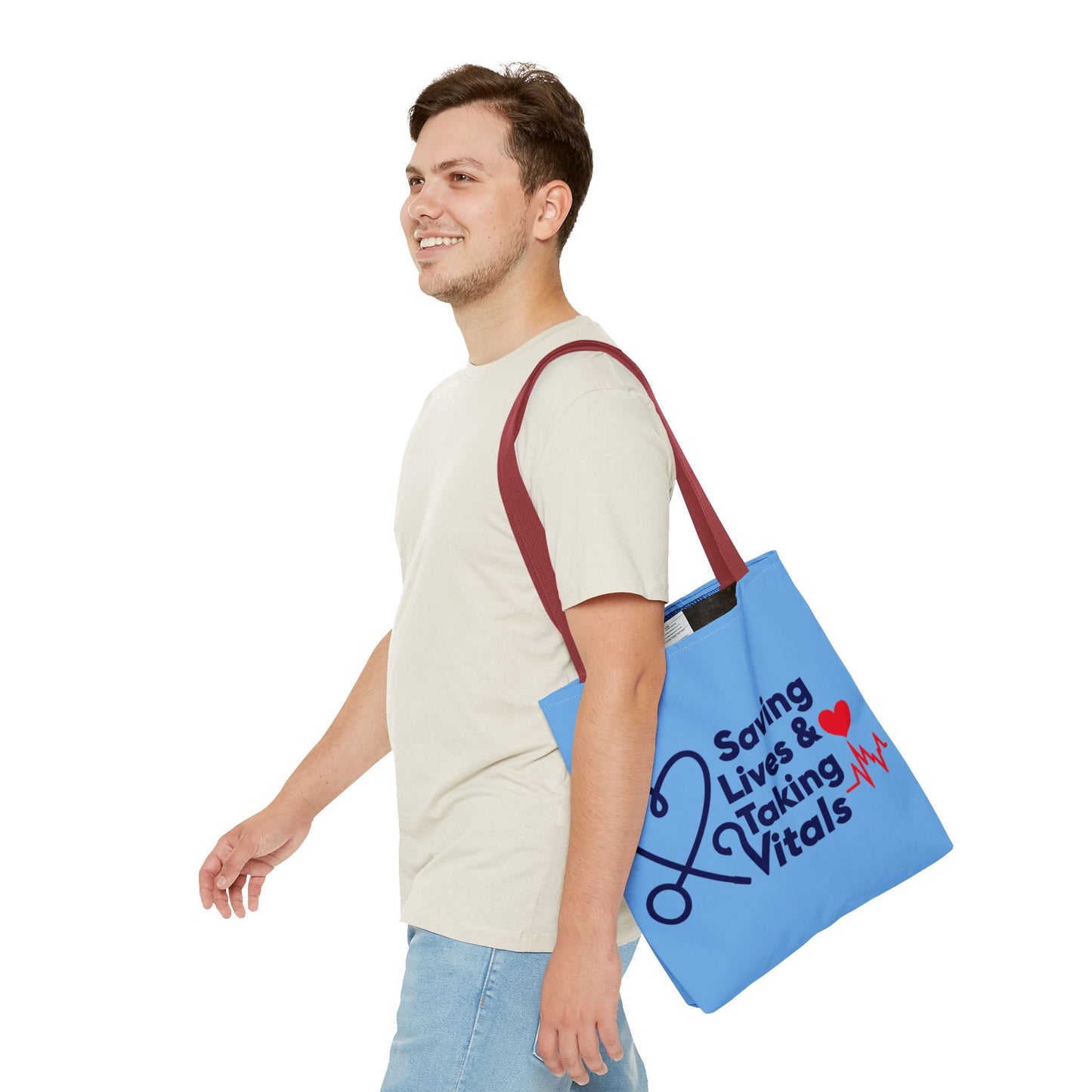 Tote — "Saving Lives & Taking Vitals" Medical Nurse Stethoscope Tote Bag