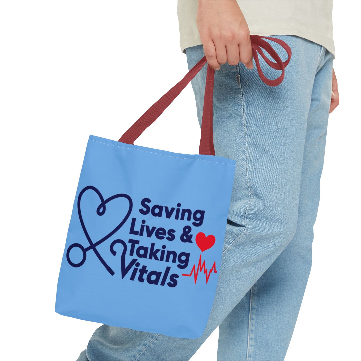 Tote — "Saving Lives & Taking Vitals" Medical Nurse Stethoscope Tote Bag