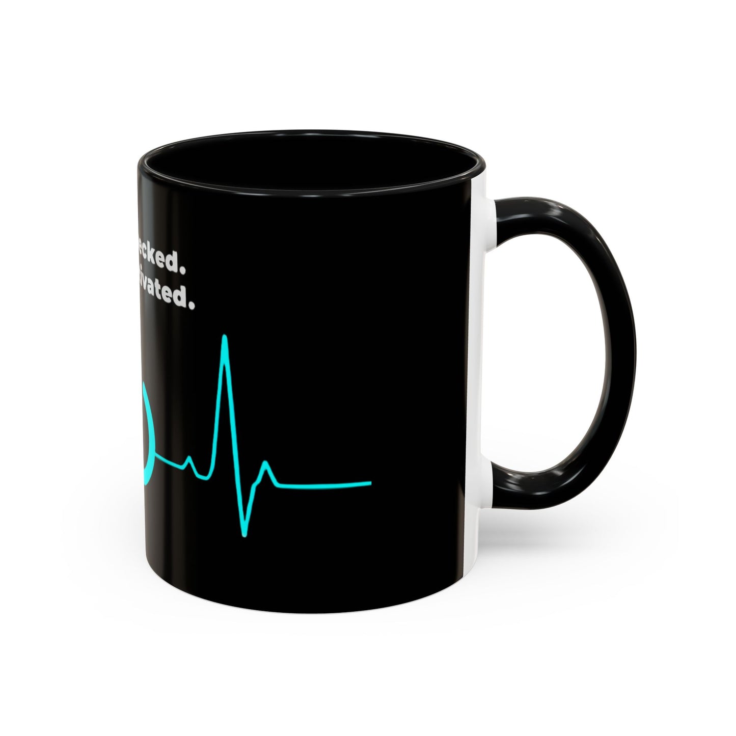 Vitals Checked. Mode Activated. Coffee Mug — Medical ECG Power Button Accent Mug (11/15oz)
