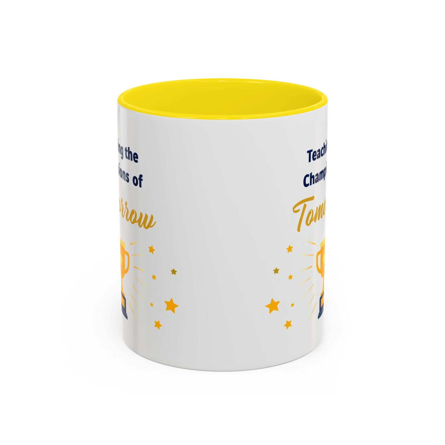 Teaching the Champions of Tomorrow Accent Coffee Mug – Teacher Appreciation 11/15oz