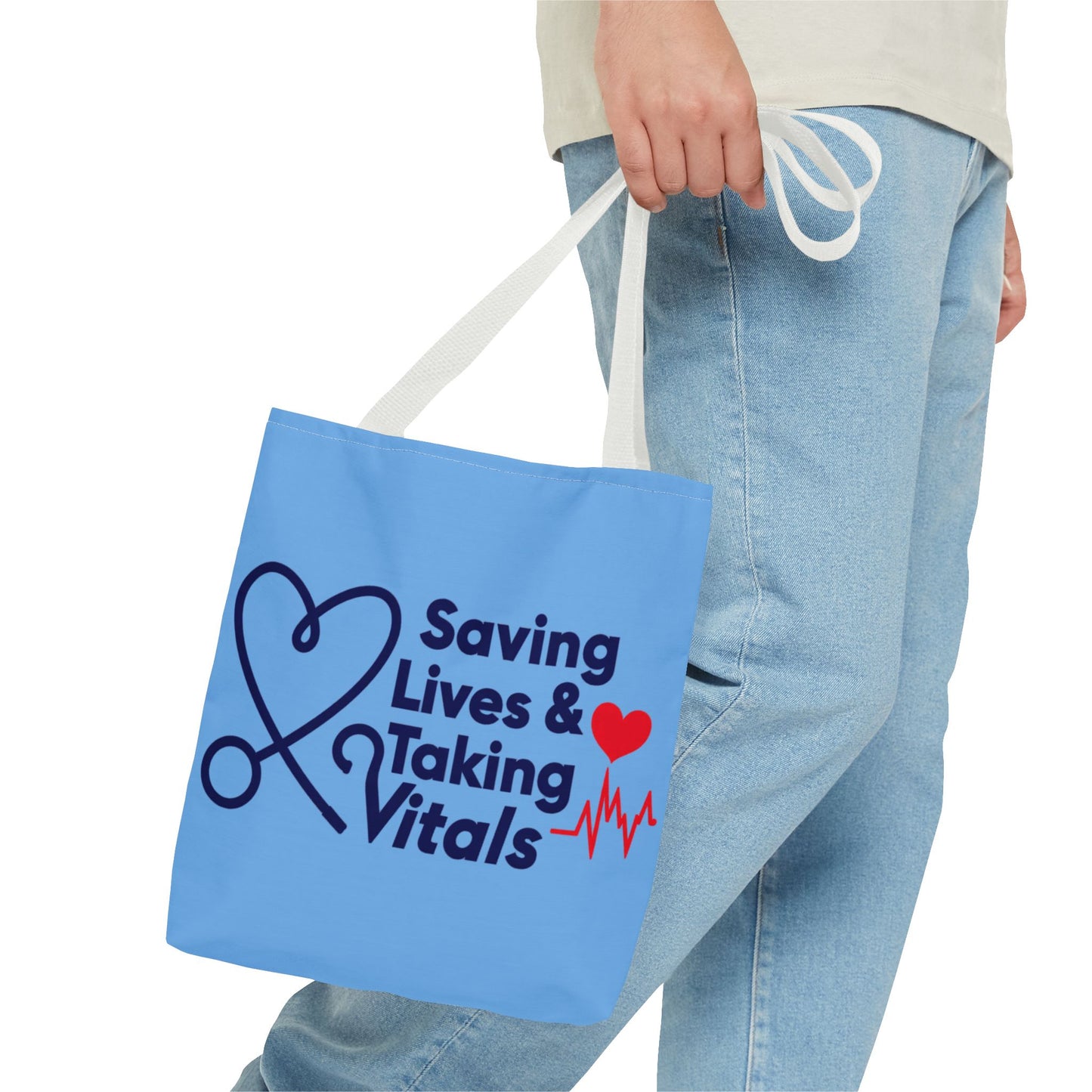 Tote — "Saving Lives & Taking Vitals" Medical Nurse Stethoscope Tote Bag