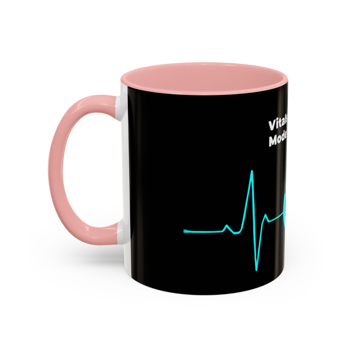 Vitals Checked. Mode Activated. Coffee Mug — Medical ECG Power Button Accent Mug (11/15oz)