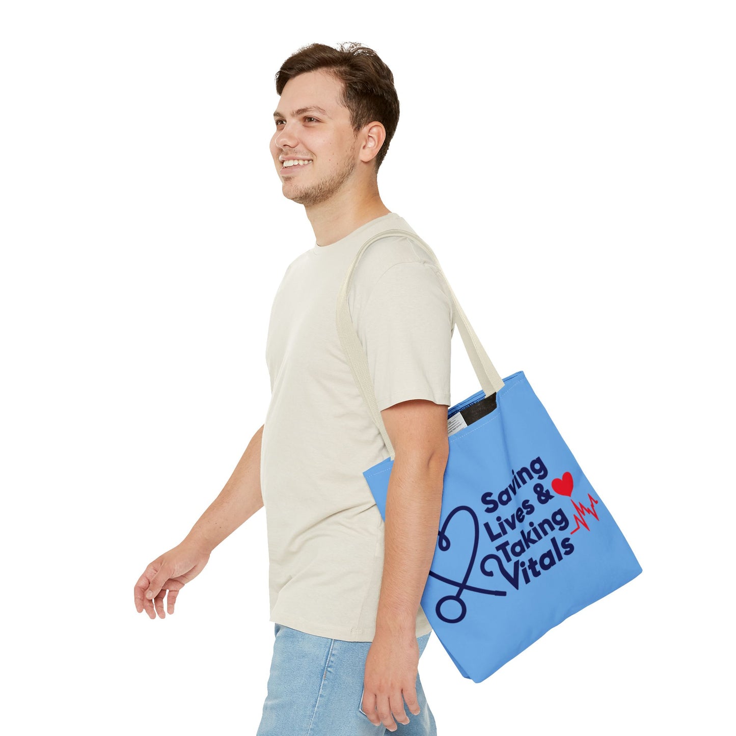 Tote — "Saving Lives & Taking Vitals" Medical Nurse Stethoscope Tote Bag