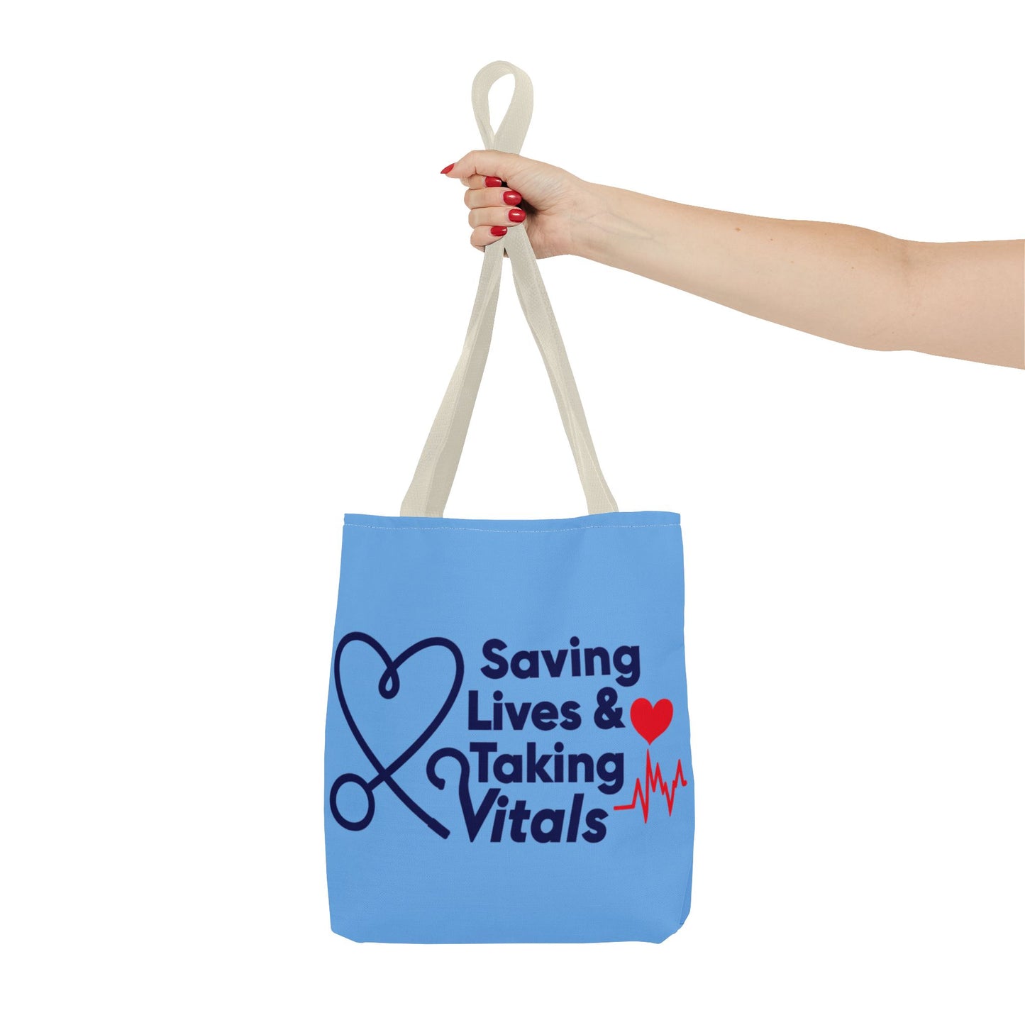 Tote — "Saving Lives & Taking Vitals" Medical Nurse Stethoscope Tote Bag