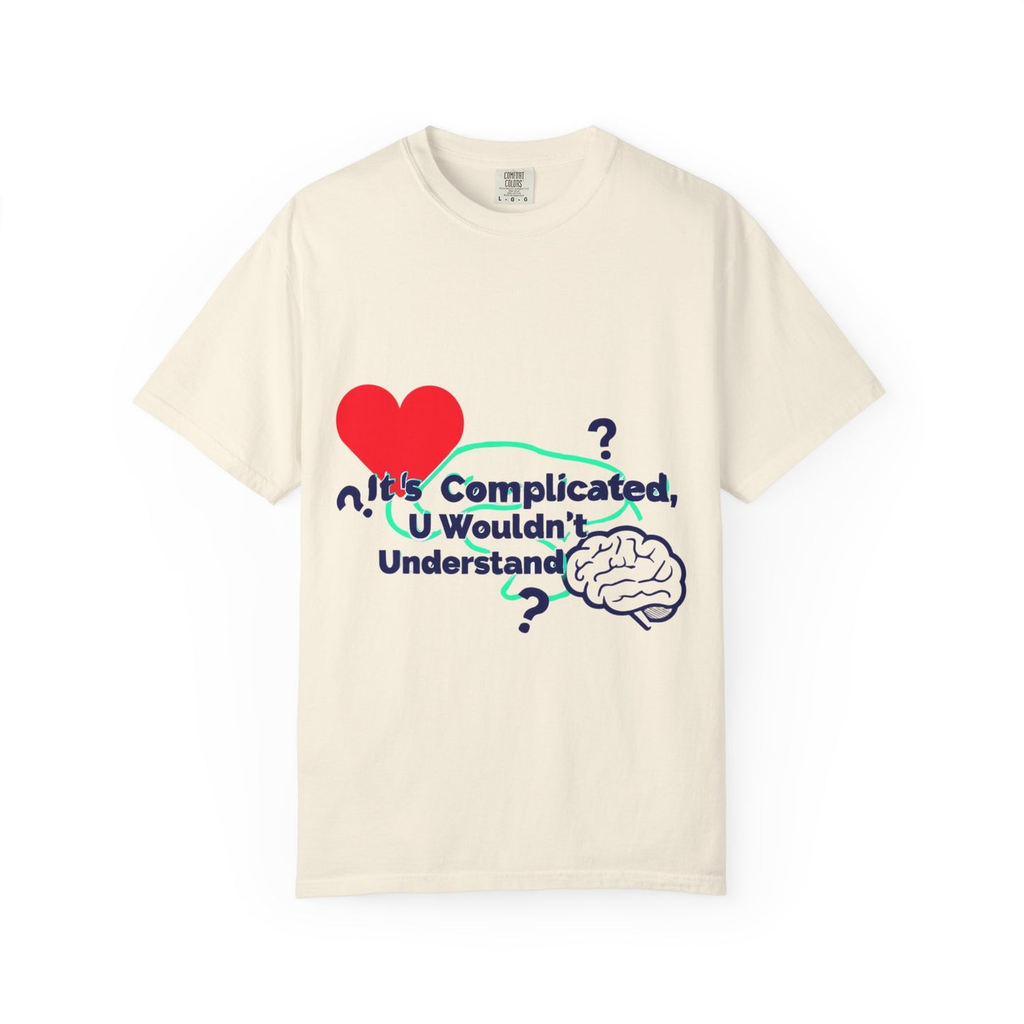 Emotion vs Logic T‑Shirt — “It’s Complicated, U Wouldn’t Understand” Heart & Brain Graphic Tee