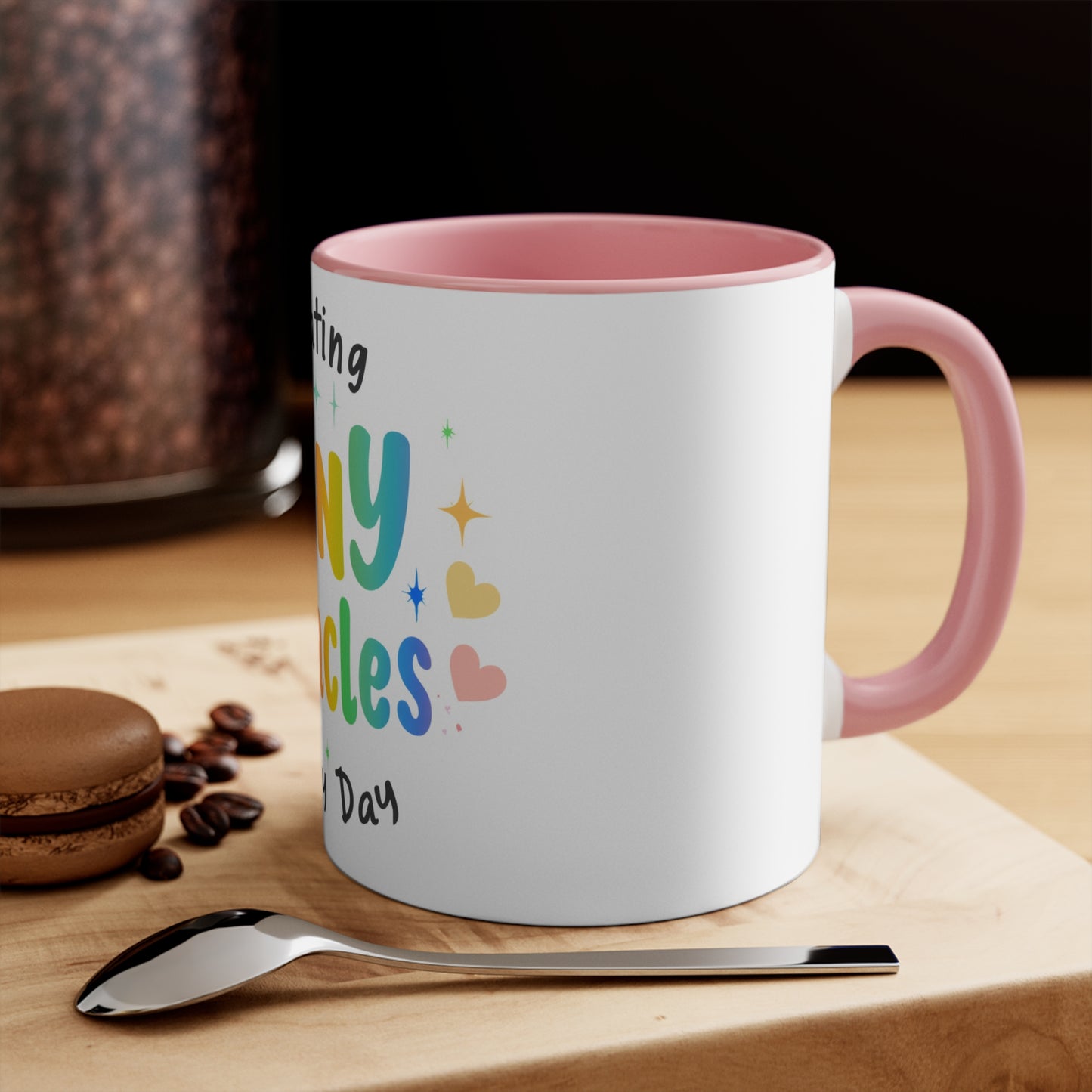 Creating Tiny Miracles Every Day Accent Mug — Inspirational Coffee Cup for Caregivers & Teachers