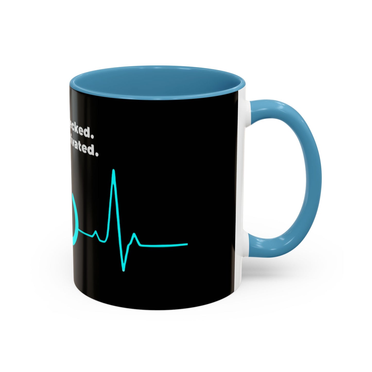 Vitals Checked. Mode Activated. Coffee Mug — Medical ECG Power Button Accent Mug (11/15oz)