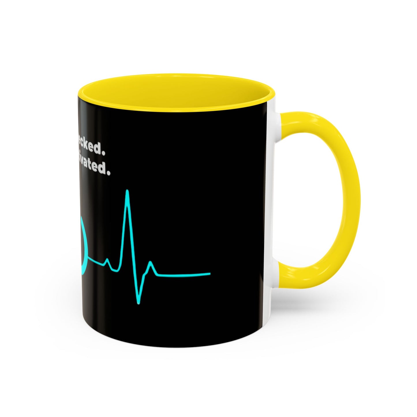 Vitals Checked. Mode Activated. Coffee Mug — Medical ECG Power Button Accent Mug (11/15oz)
