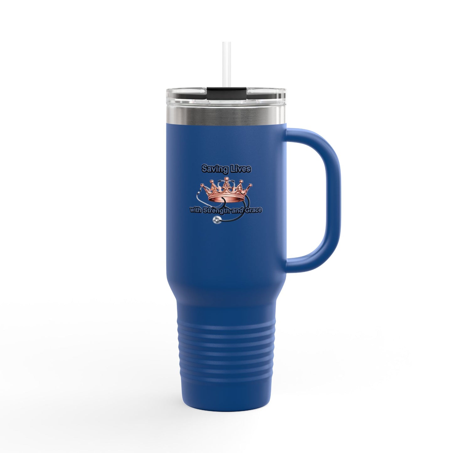 Travel Mug — “Saving Lives One Caffeine Boost at a Time” 40oz Insulated Tumbler