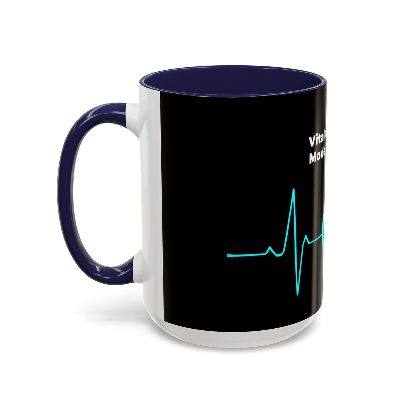 Vitals Checked. Mode Activated. Coffee Mug — Medical ECG Power Button Accent Mug (11/15oz)