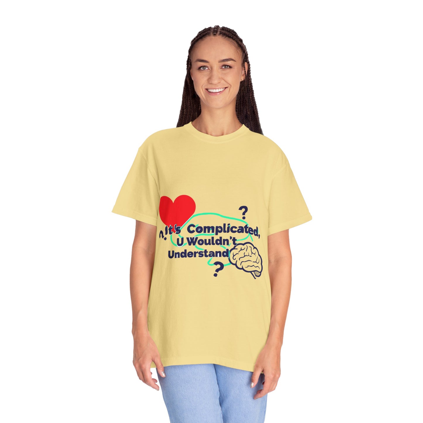 Emotion vs Logic T‑Shirt — “It’s Complicated, U Wouldn’t Understand” Heart & Brain Graphic Tee