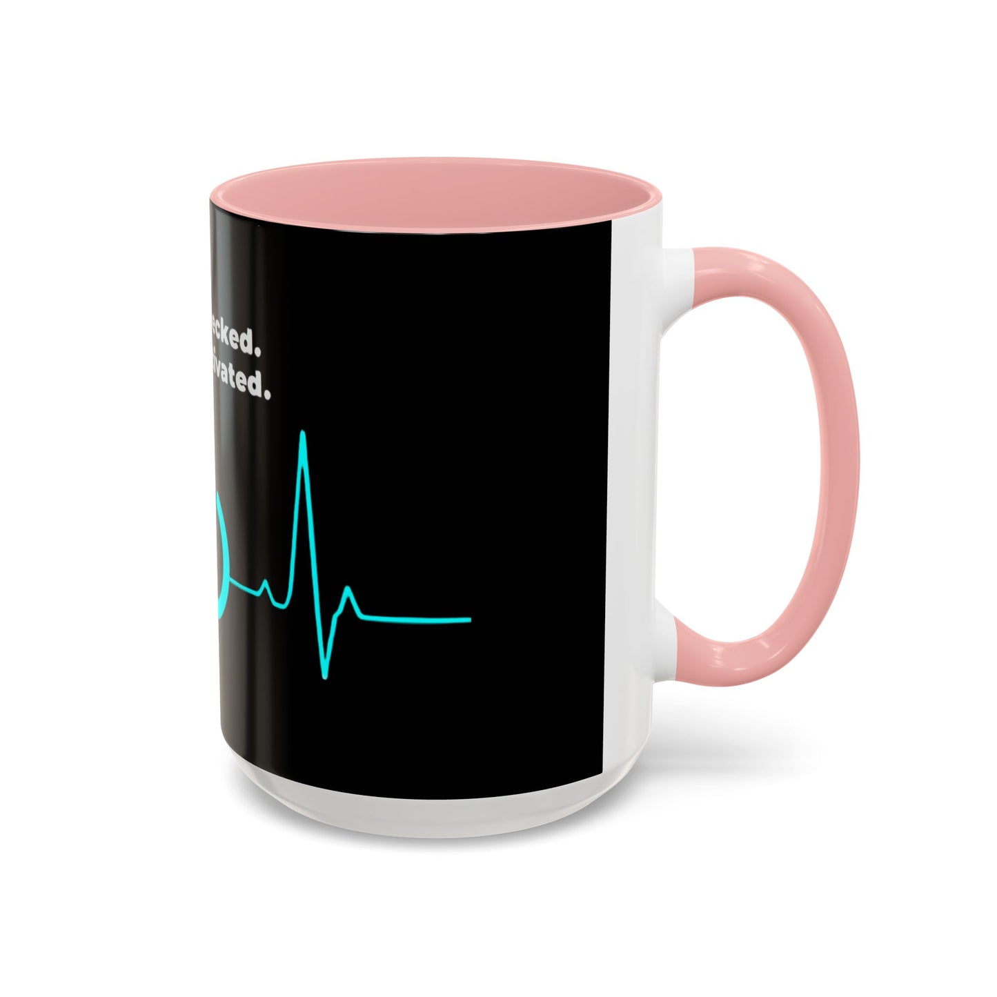 Vitals Checked. Mode Activated. Coffee Mug — Medical ECG Power Button Accent Mug (11/15oz)