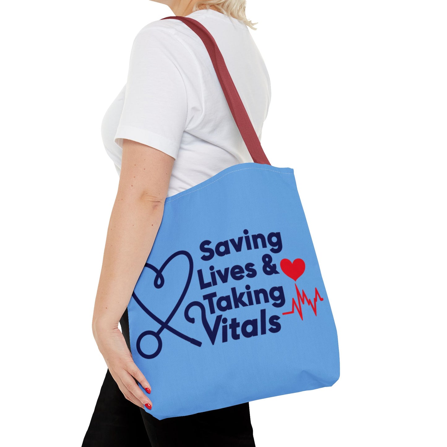 Tote — "Saving Lives & Taking Vitals" Medical Nurse Stethoscope Tote Bag