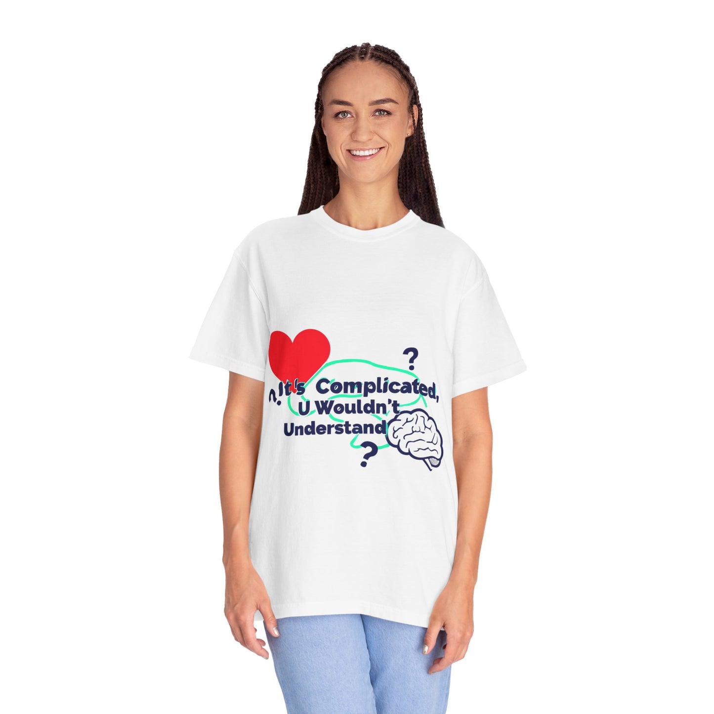 Emotion vs Logic T‑Shirt — “It’s Complicated, U Wouldn’t Understand” Heart & Brain Graphic Tee