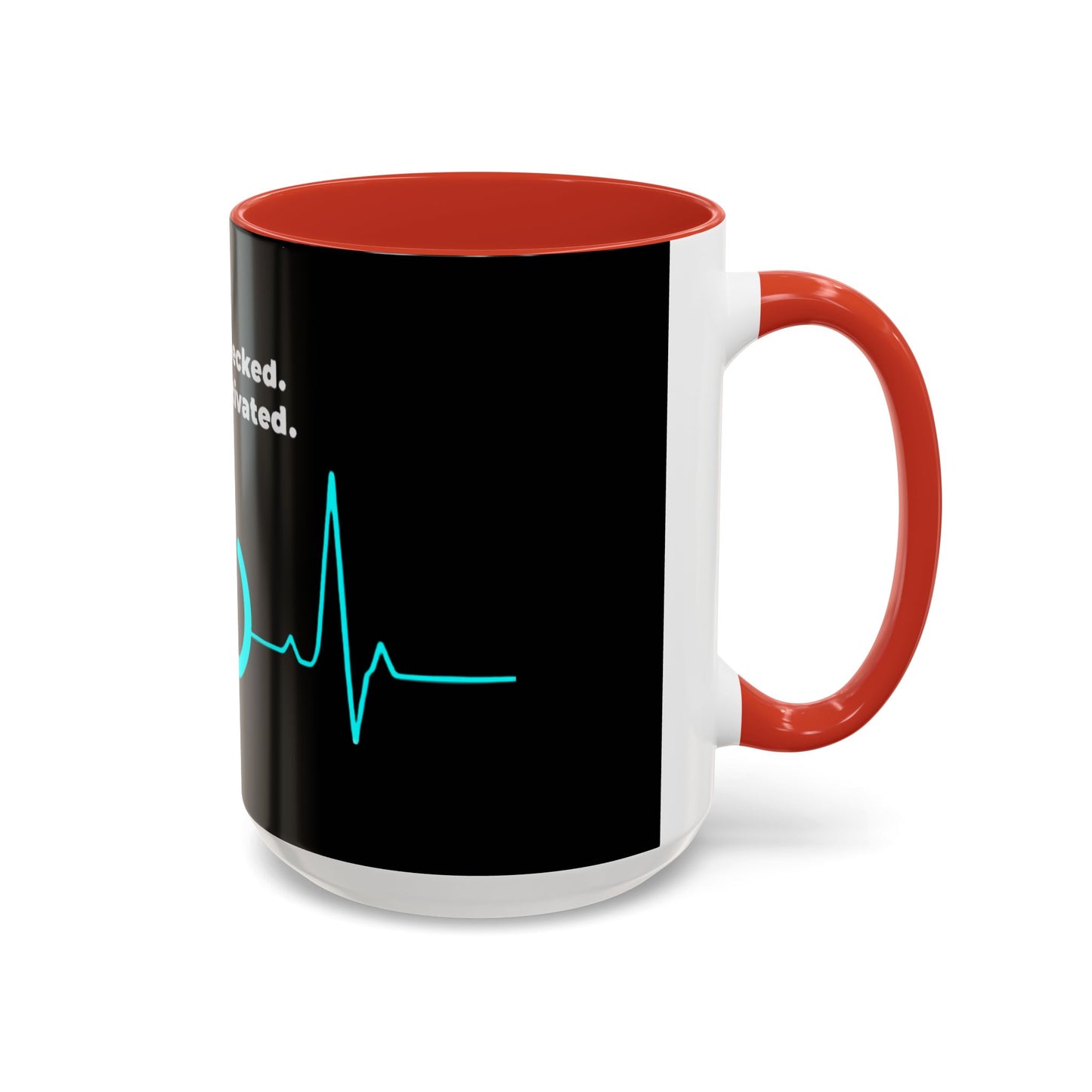 Vitals Checked. Mode Activated. Coffee Mug — Medical ECG Power Button Accent Mug (11/15oz)