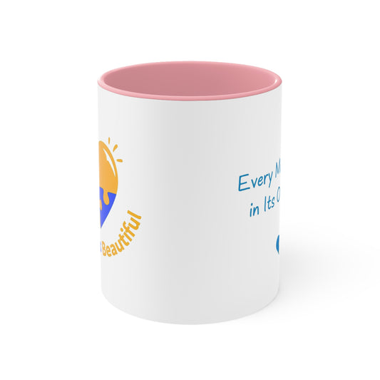 Different Is Beautiful Autism Puzzle Heart Accent Mug — Inspirational Awareness Coffee Cup