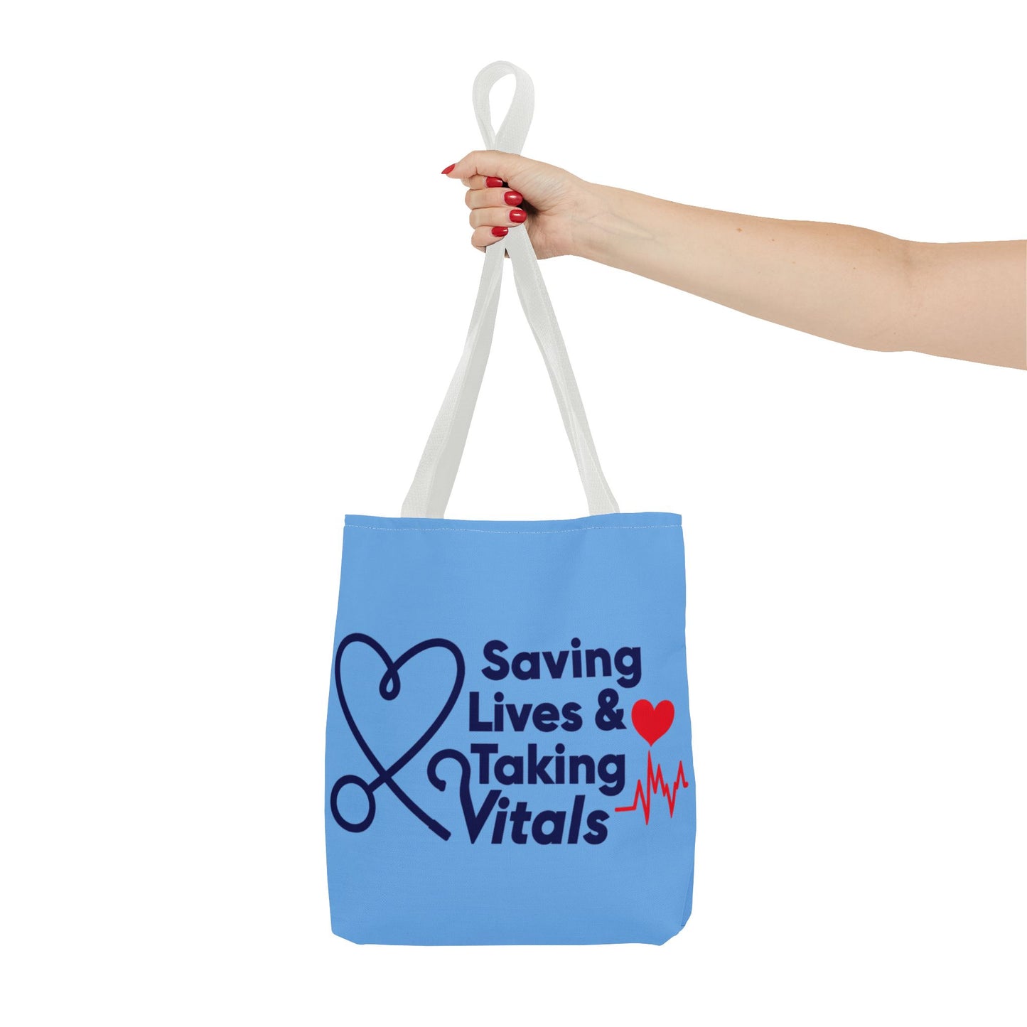 Tote — "Saving Lives & Taking Vitals" Medical Nurse Stethoscope Tote Bag
